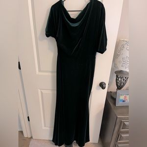 Green velvet formal gown